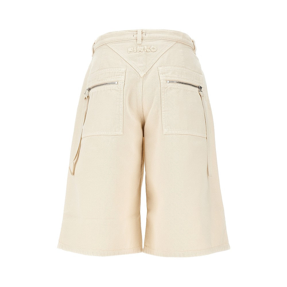 Canvas shorts with darts