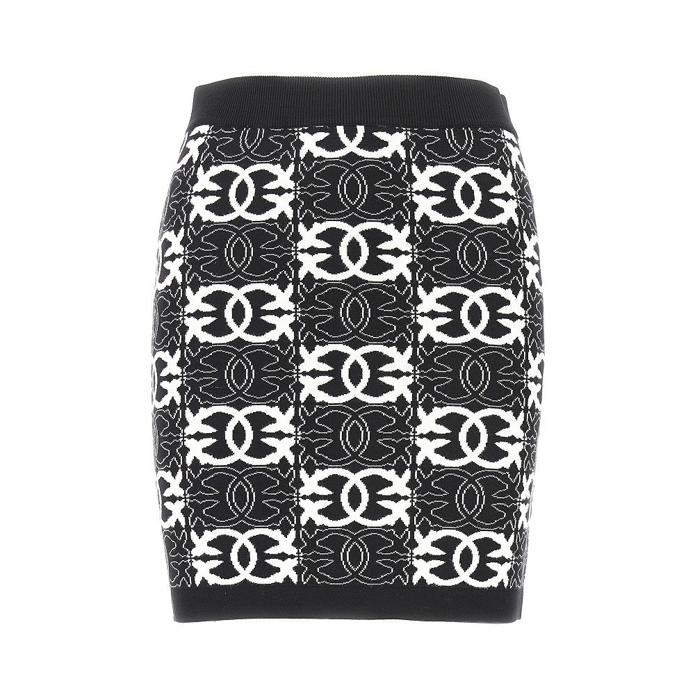 Jacquard knit mini skirt