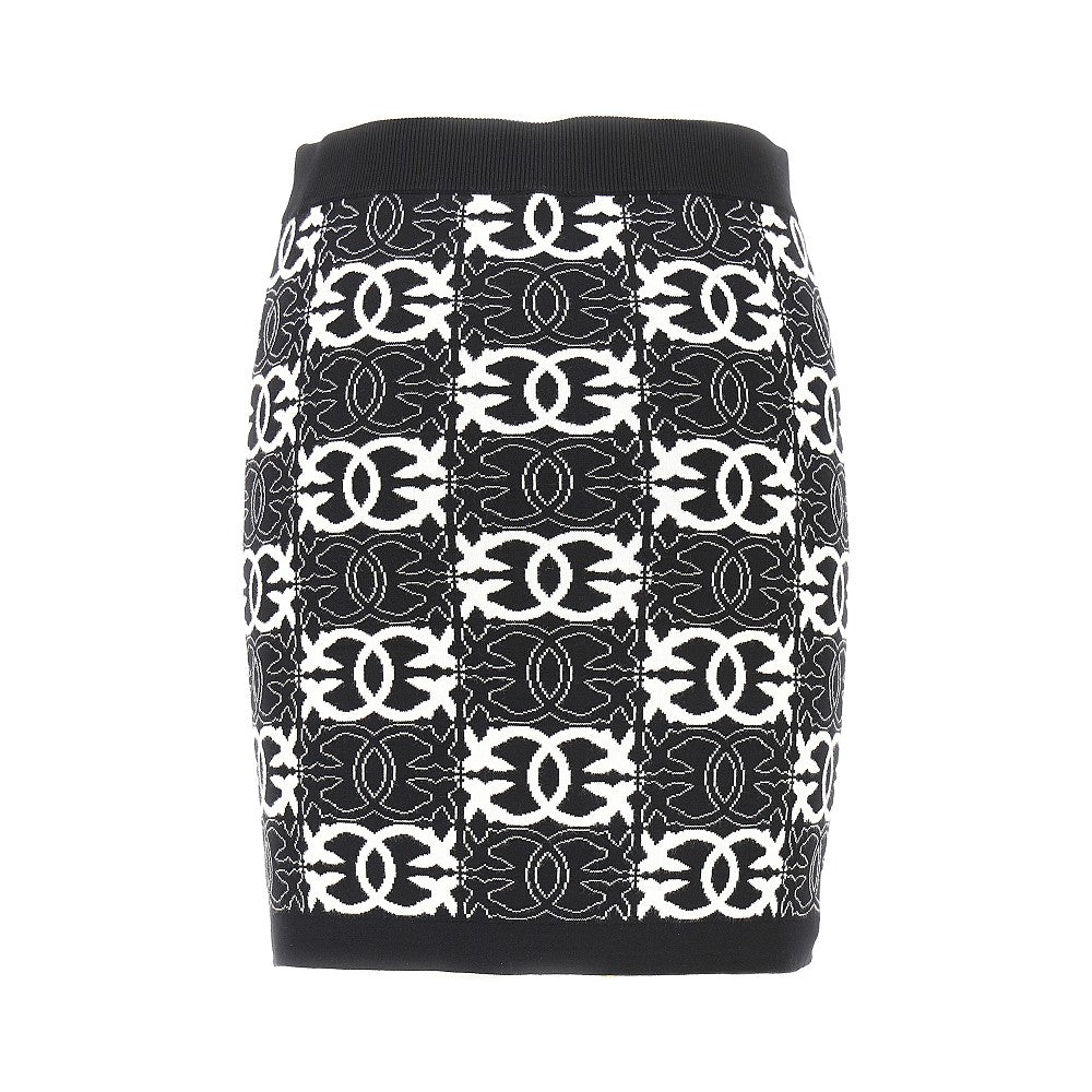 Jacquard knit mini skirt