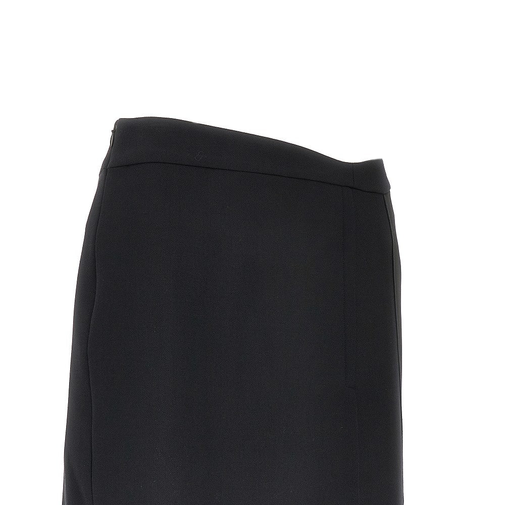 Double crepe and satin mini skirt