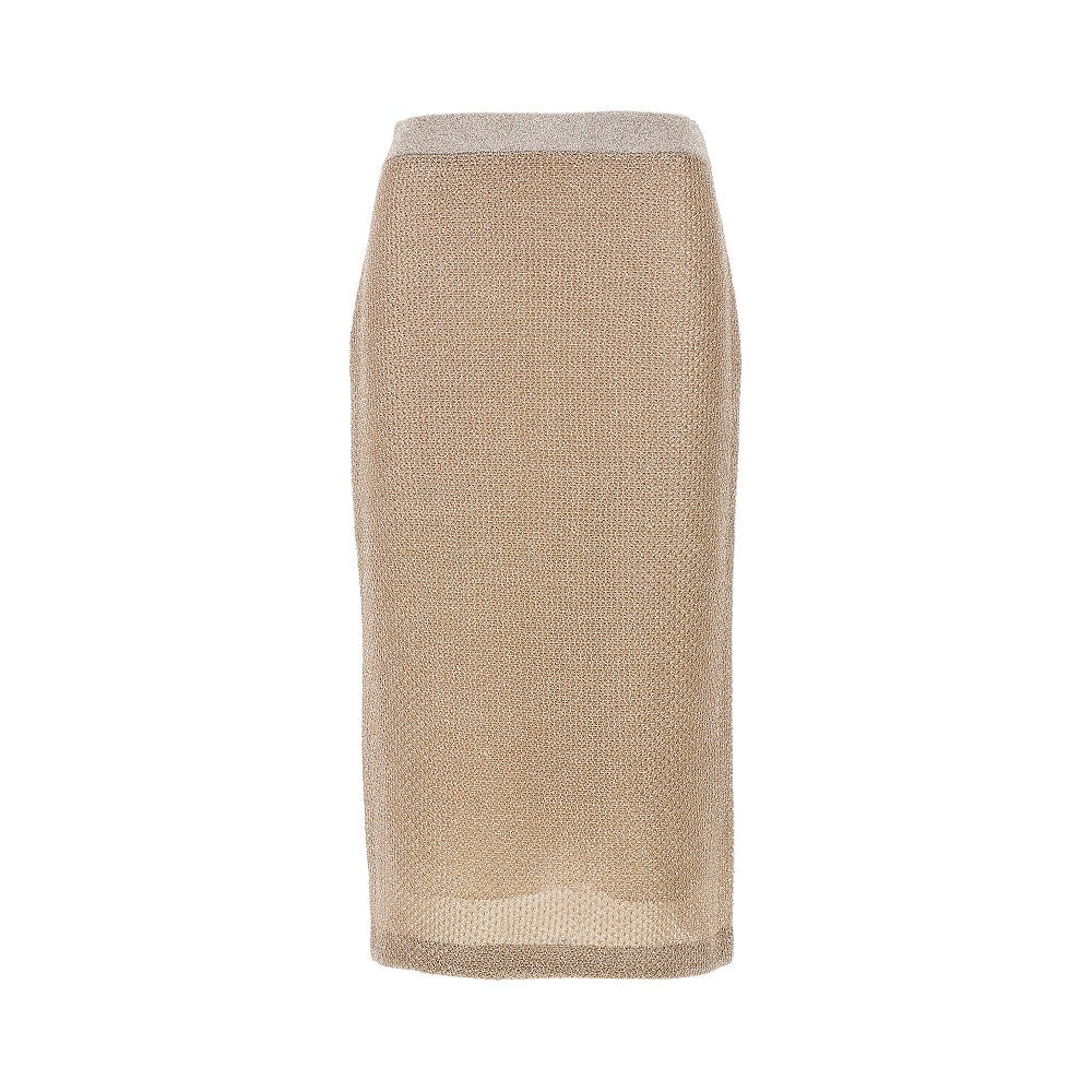 Lurex mesh midi skirt