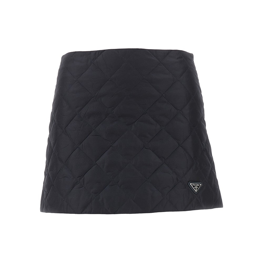 Quilted Re-Nylon mini skirt
