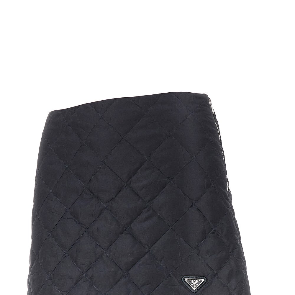 Quilted Re-Nylon mini skirt
