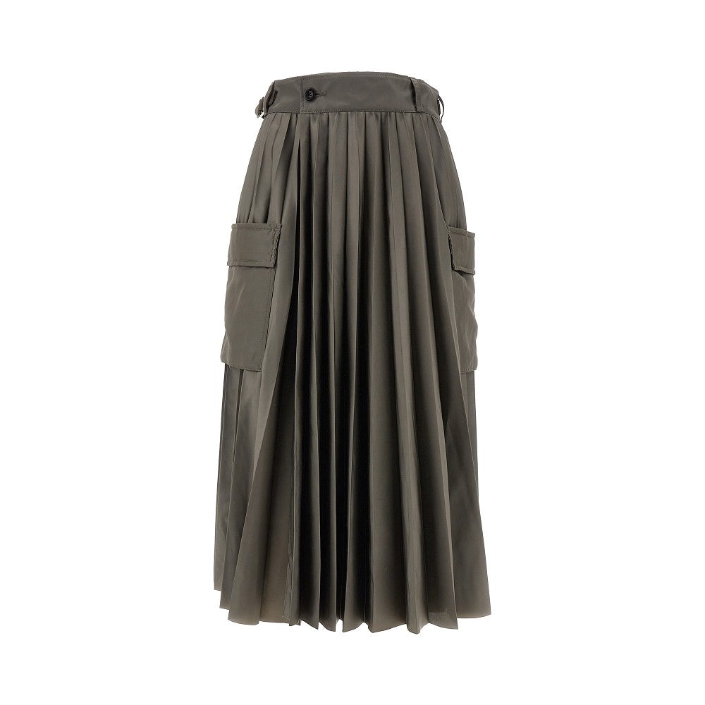 Gonna midi a pieghe in nylon