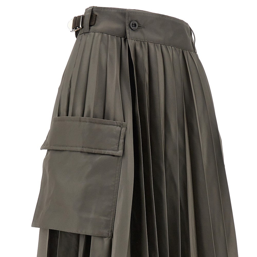 Gonna midi a pieghe in nylon
