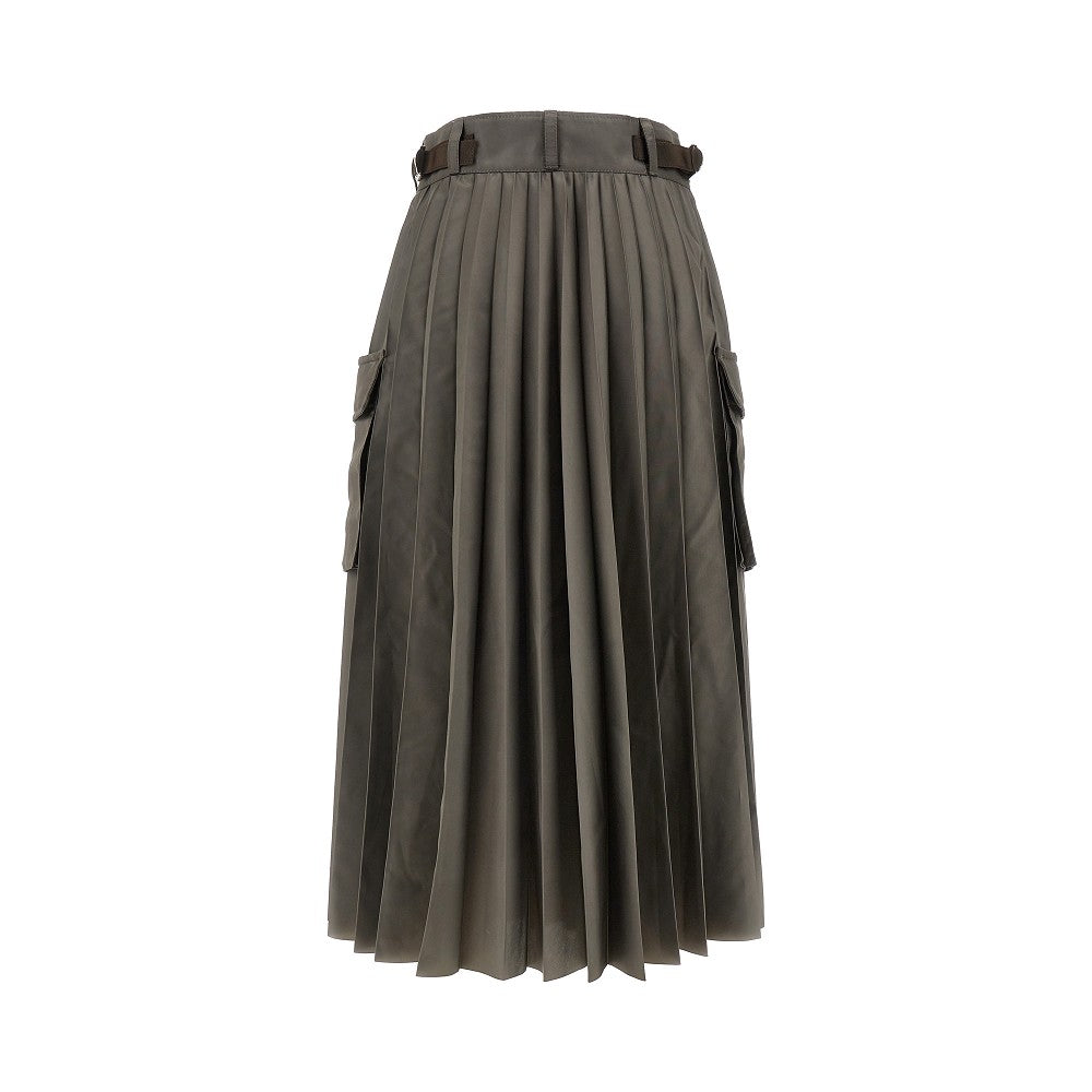 Gonna midi a pieghe in nylon