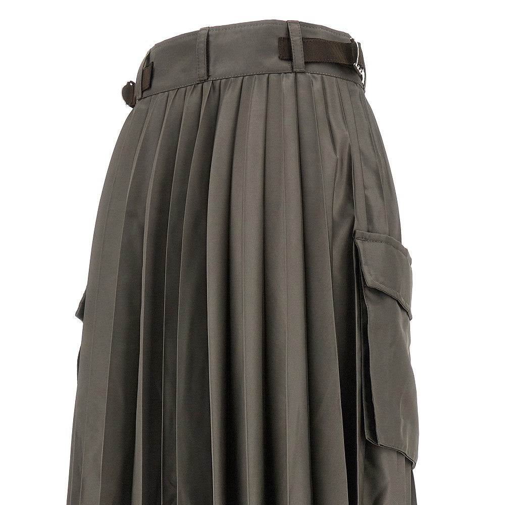 Gonna midi a pieghe in nylon