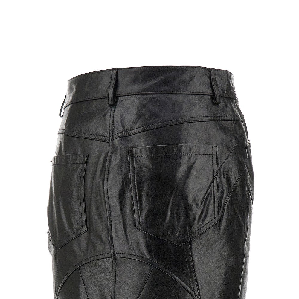 Nappa leather mermaid skirt