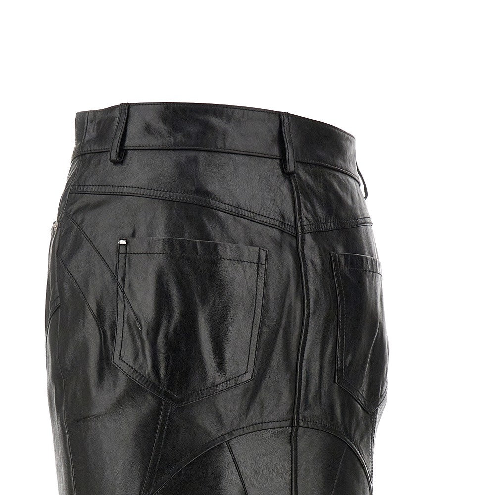 Nappa leather mermaid skirt