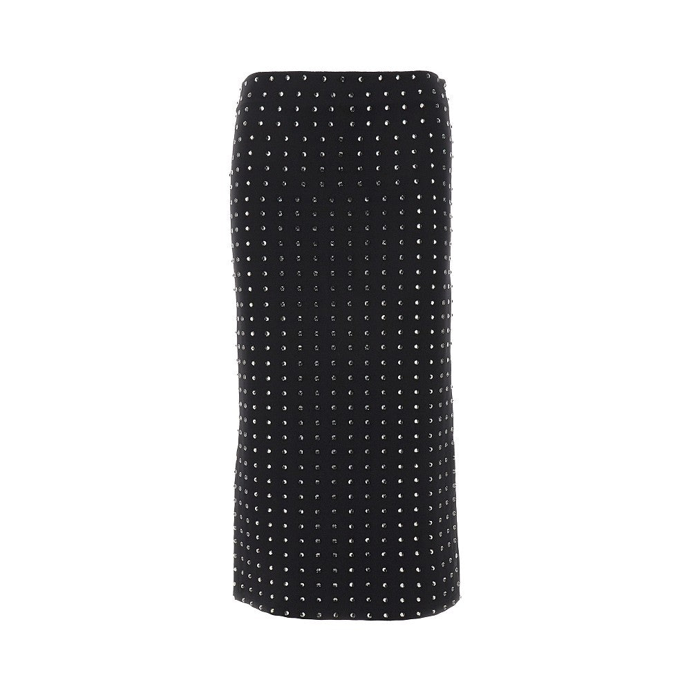 Strass-embellished scuba jersey skirt
