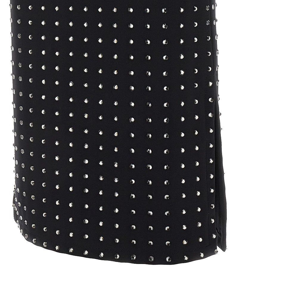 Strass-embellished scuba jersey skirt