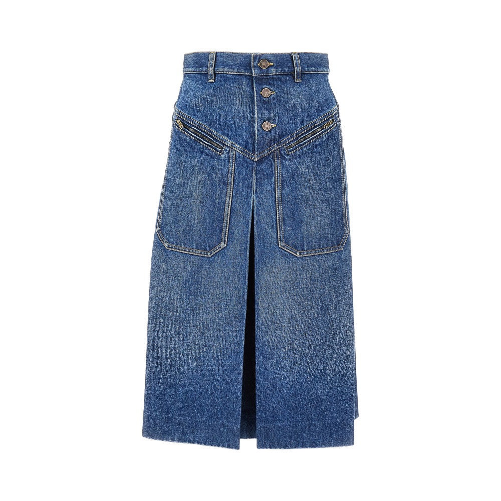 Gonna al ginocchio in denim