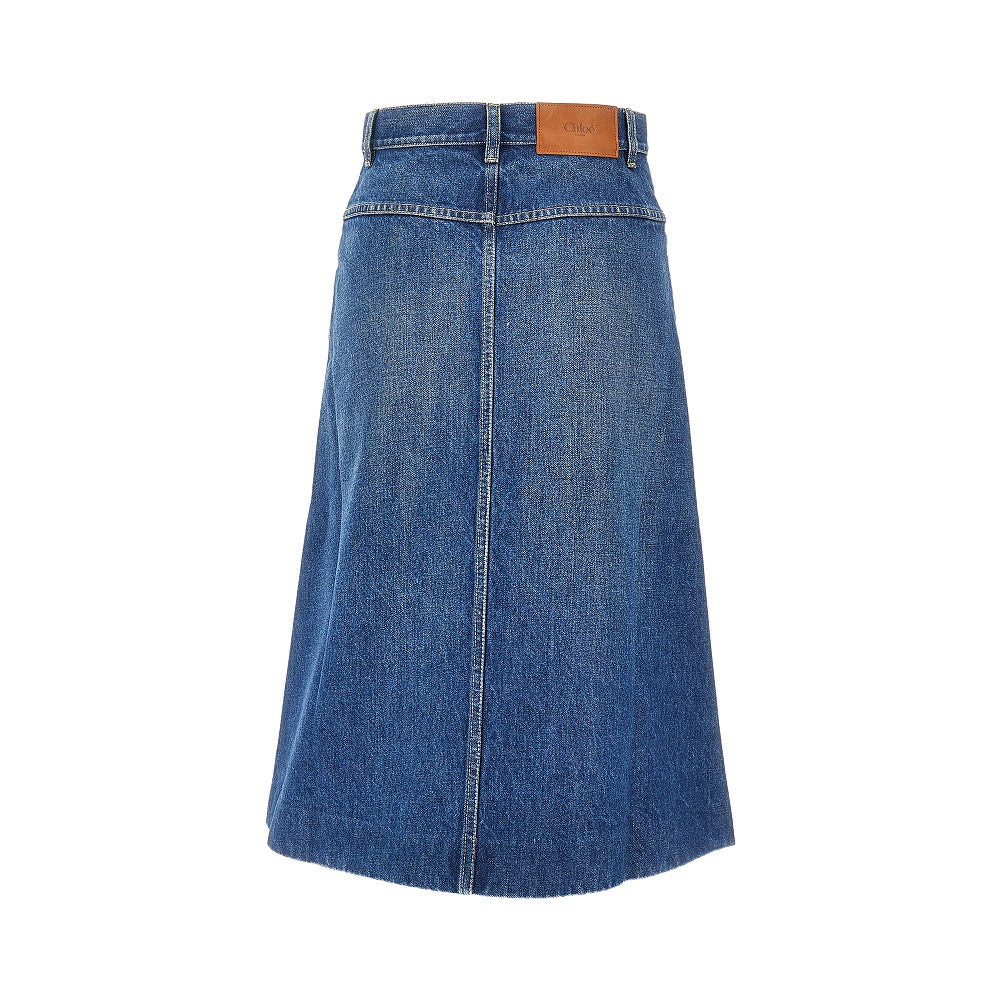Gonna al ginocchio in denim