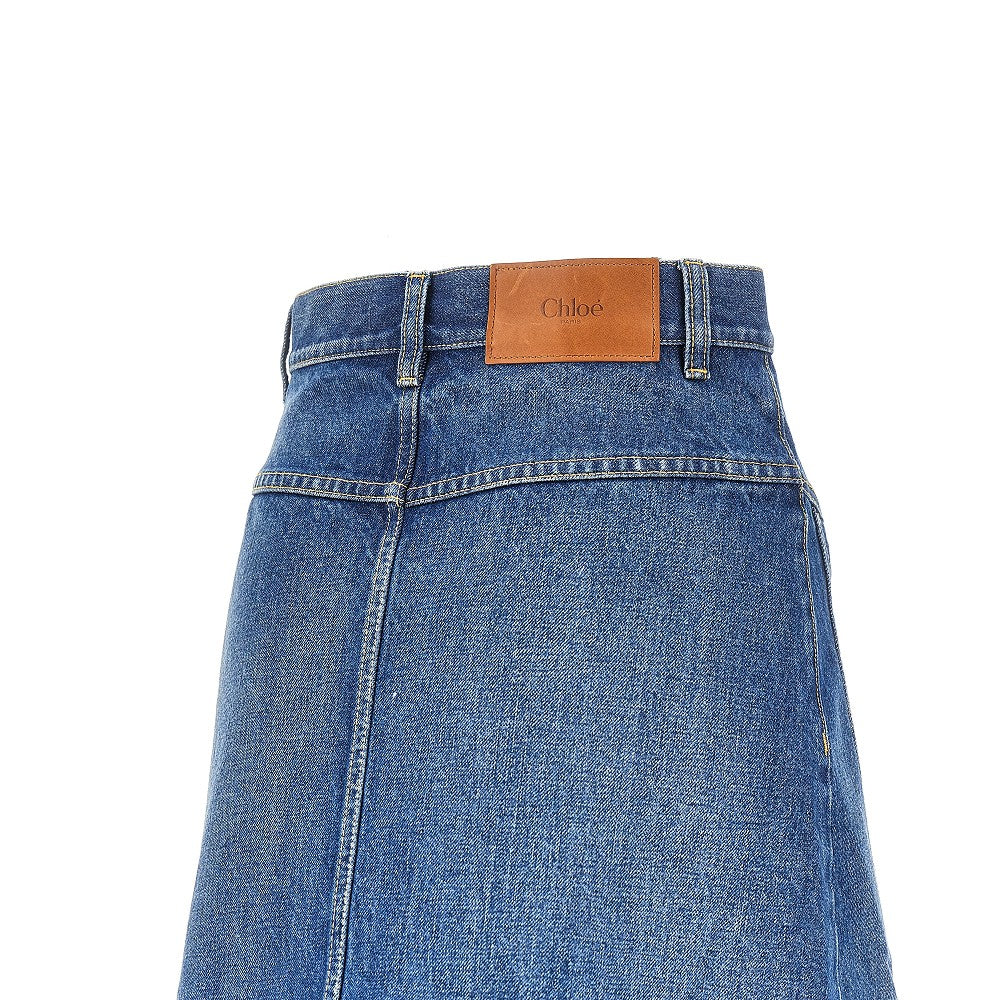 Gonna al ginocchio in denim