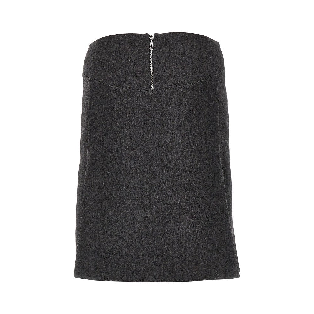 Wool skirt with splits and belt