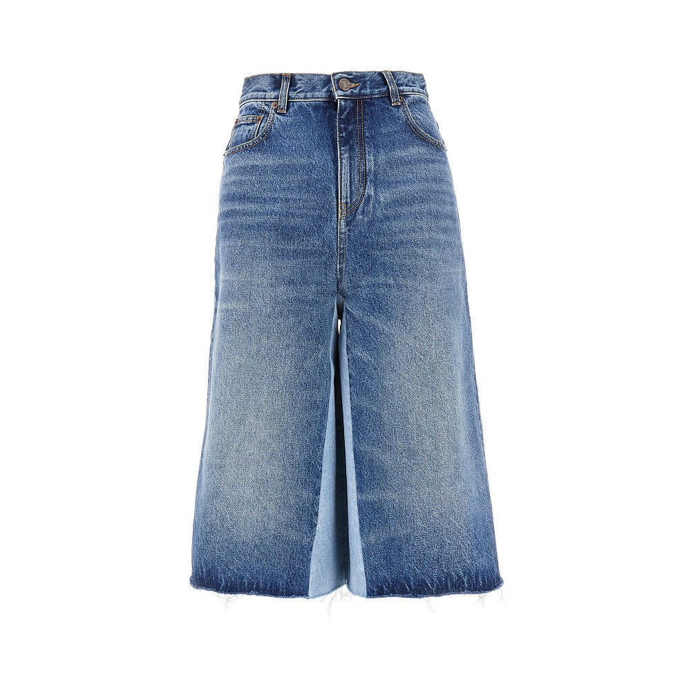 Bermuda in denim patchwork