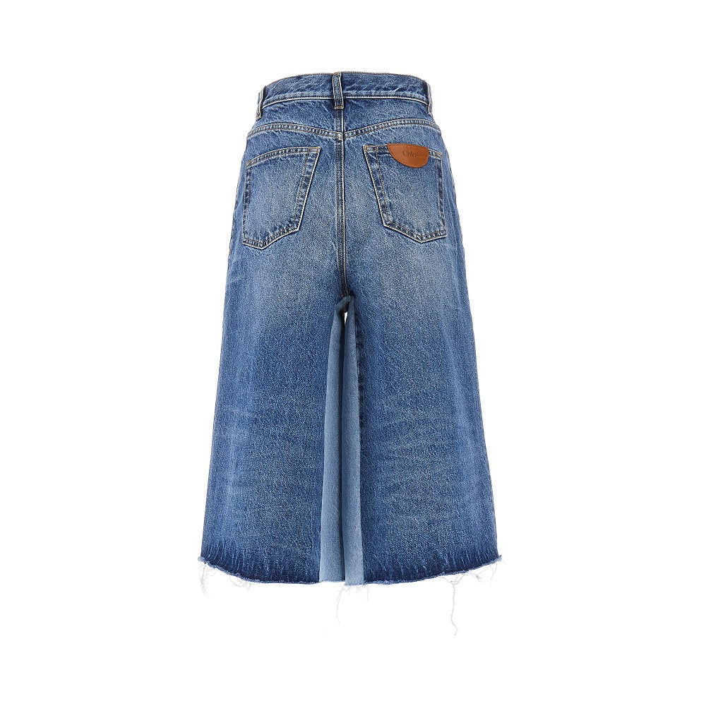 Bermuda in denim patchwork