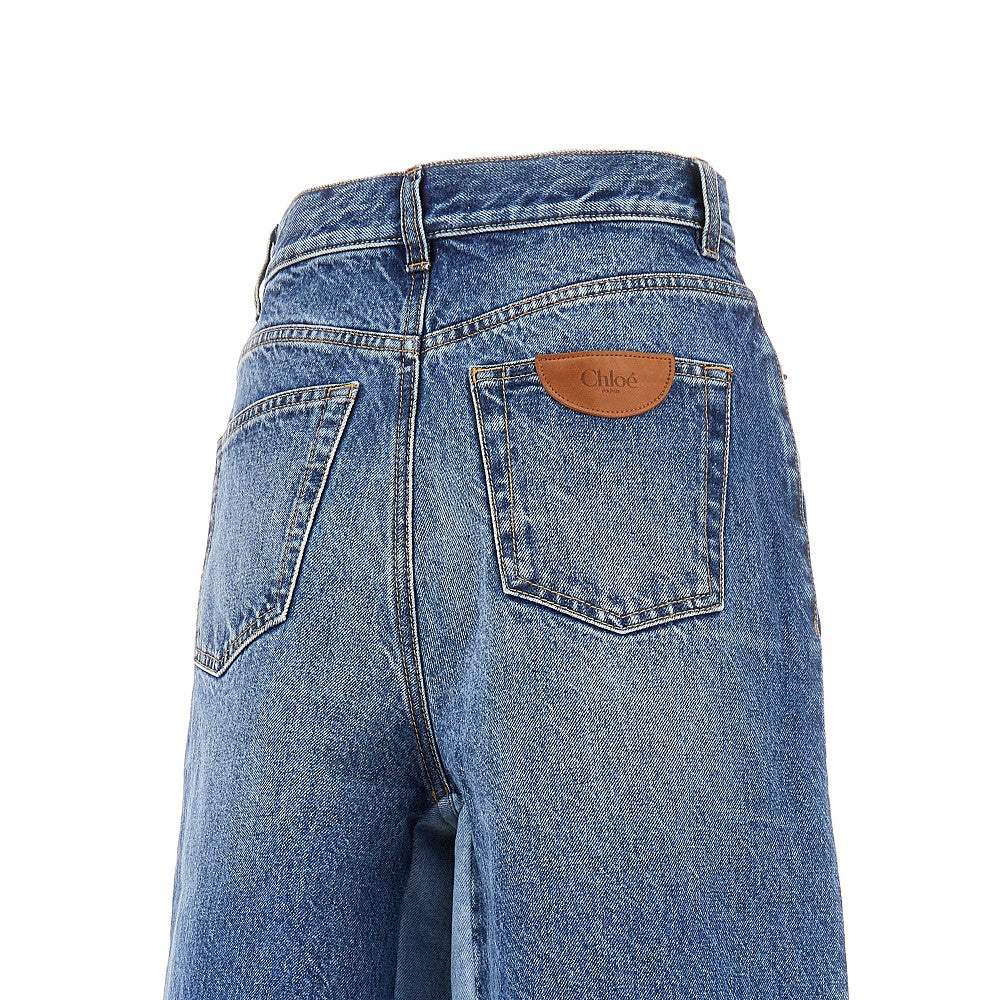 Bermuda in denim patchwork