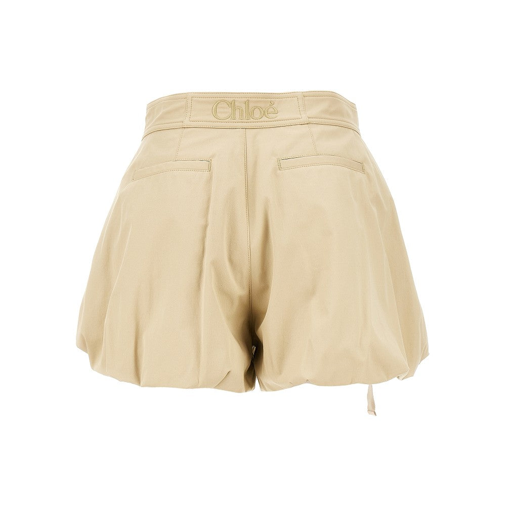Cotton gabardine balloon shorts