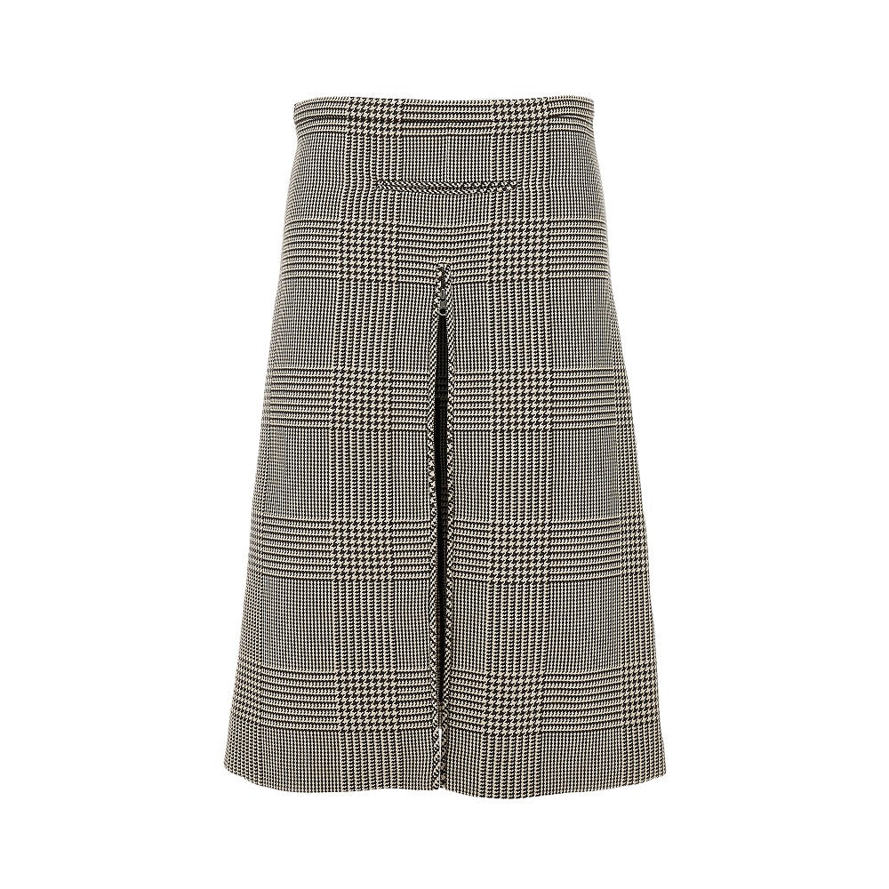 Prince of Wales zipped midi skirt