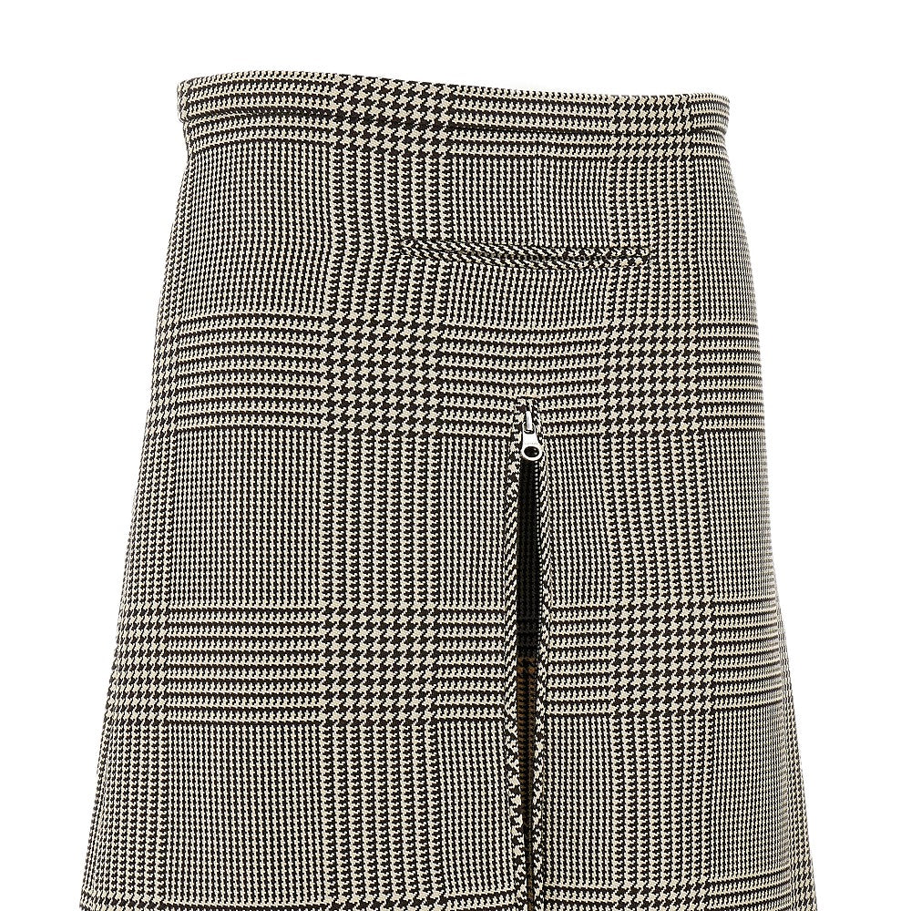 Prince of Wales zipped midi skirt
