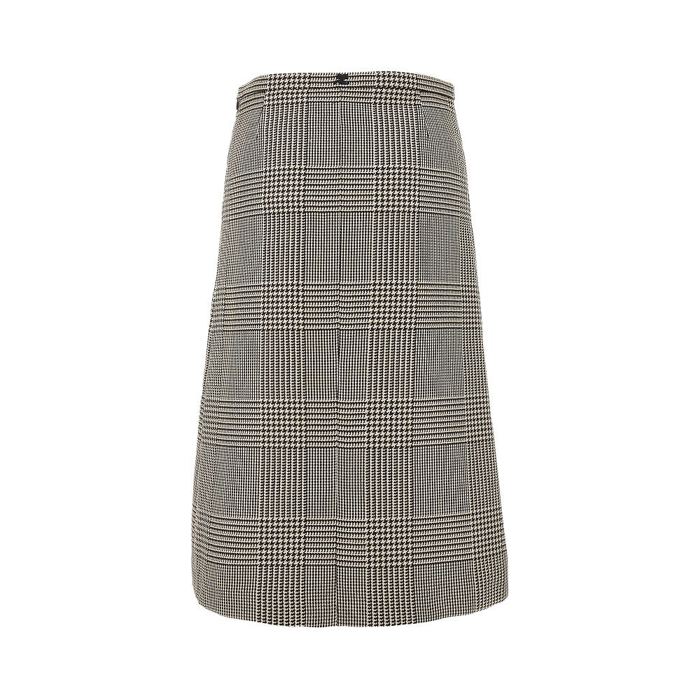Prince of Wales zipped midi skirt
