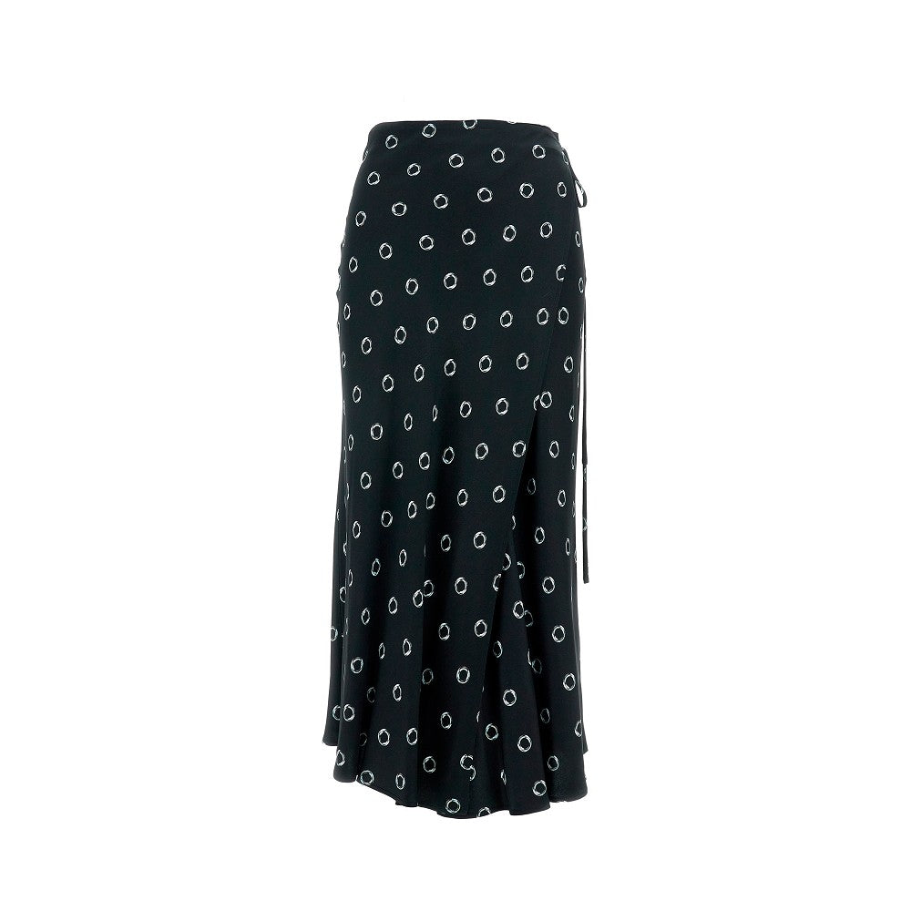 Printed viscose midi skirt