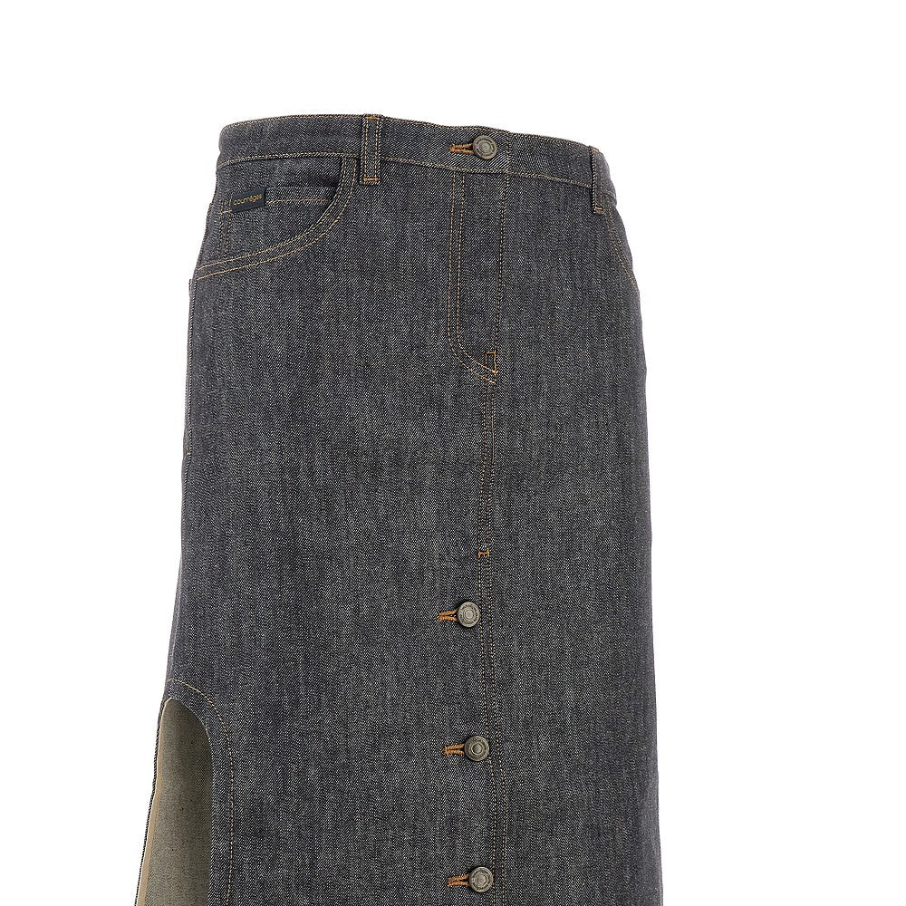 Gonna 'Reversed' lunga in denim