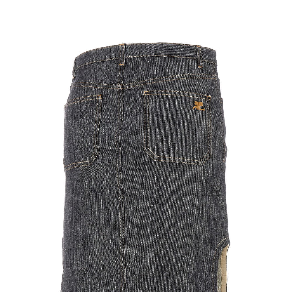 Gonna 'Reversed' lunga in denim