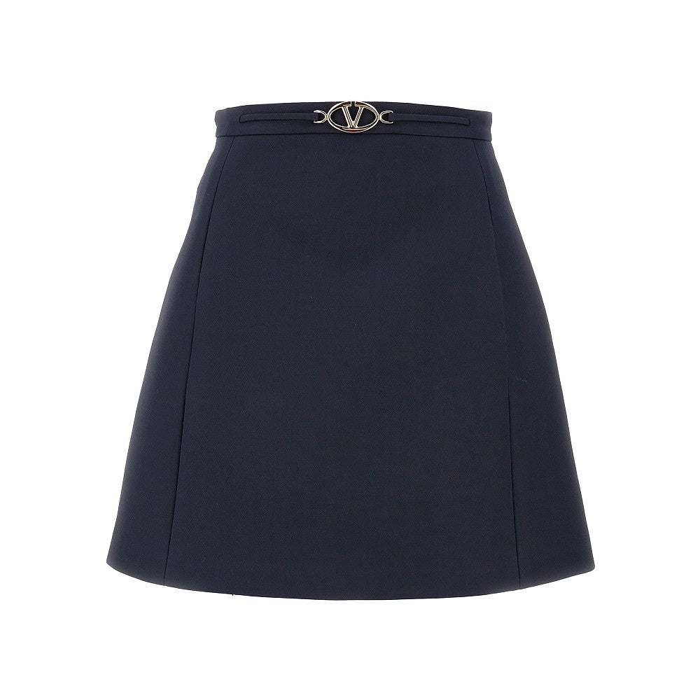 Crepe Couture mini skirt with logo buckle