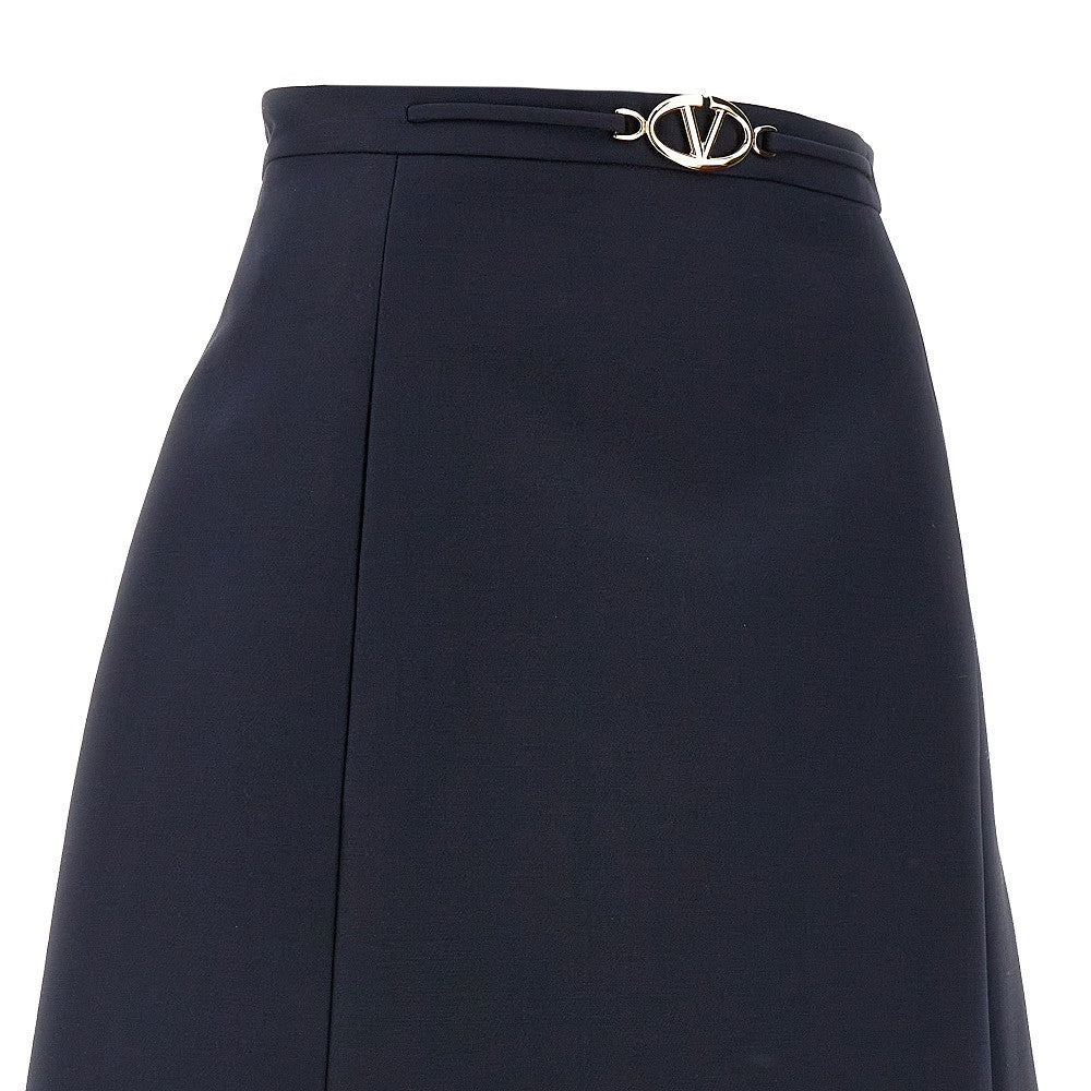 Crepe Couture mini skirt with logo buckle