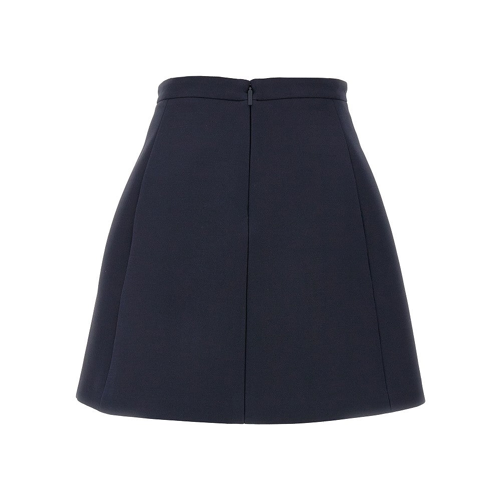Crepe Couture mini skirt with logo buckle