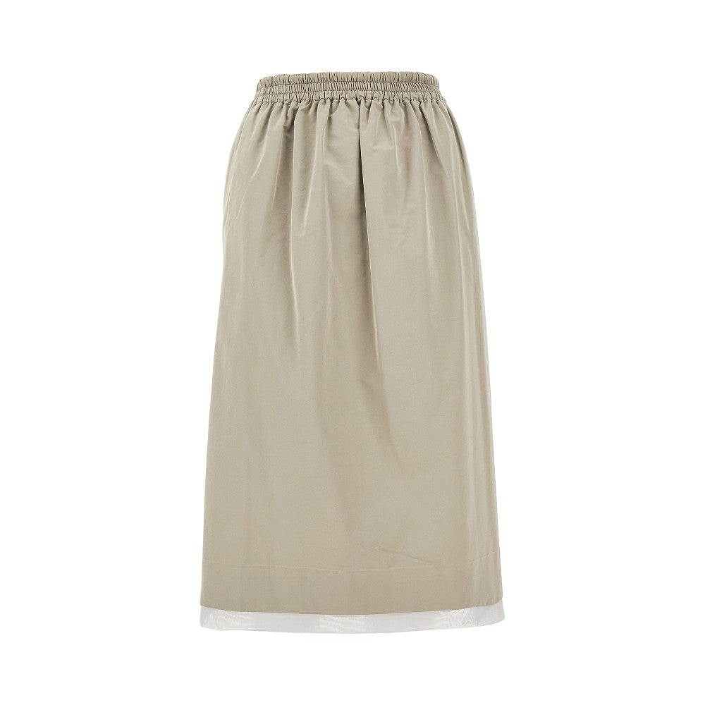 Silk-blend duchesse skirt