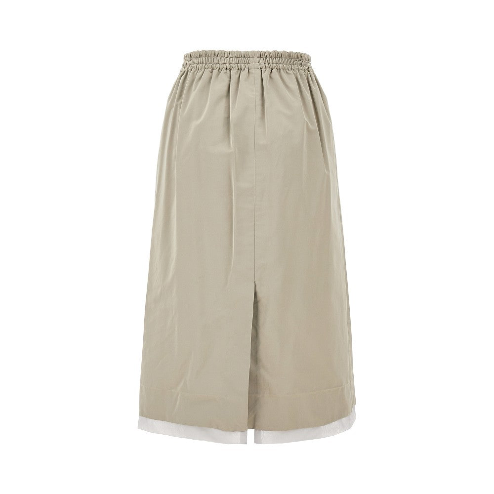 Silk-blend duchesse skirt