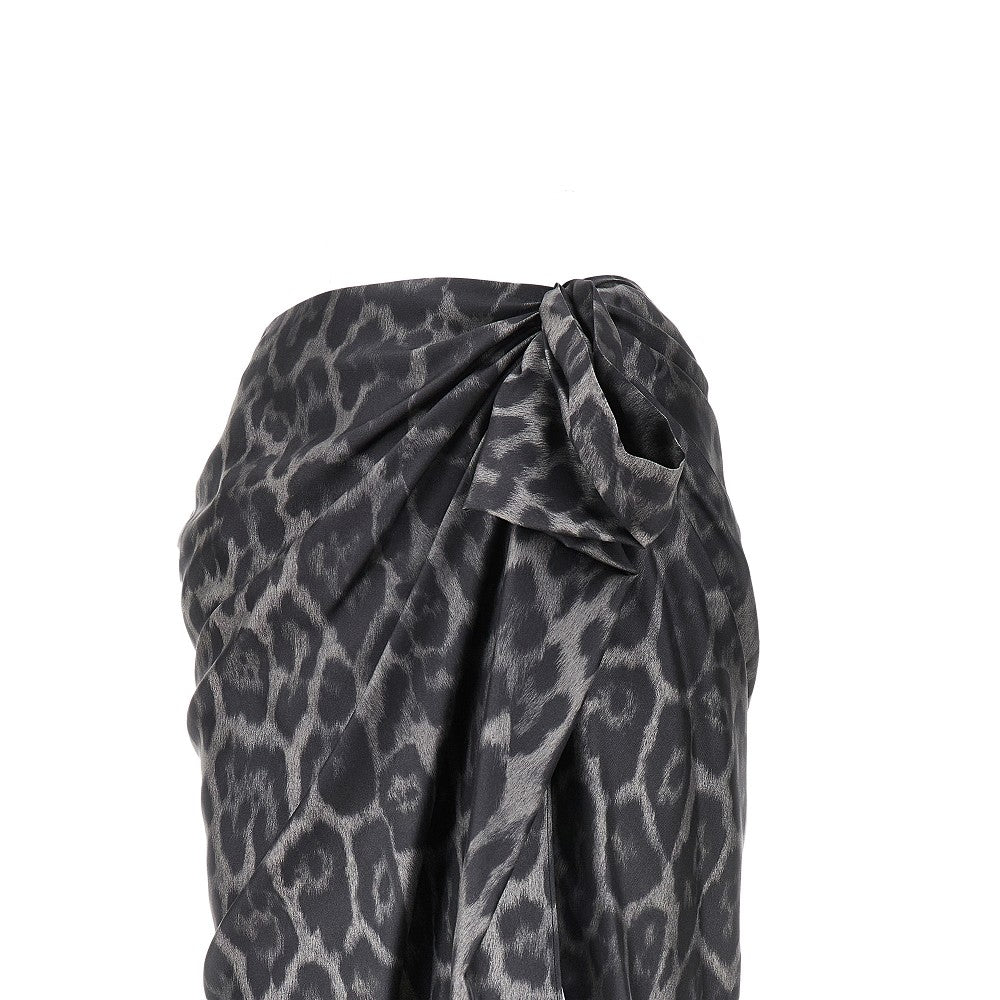 Silk draped midi skirt