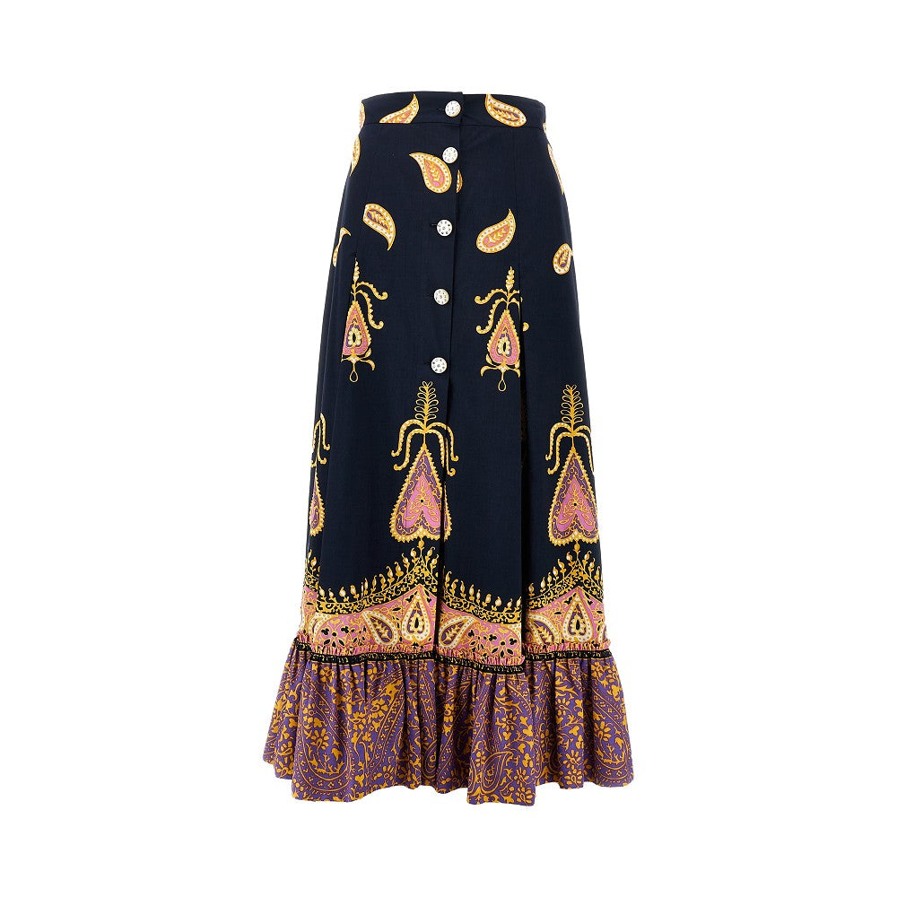 Maxi gonna in mussola Voyage Imaginaire