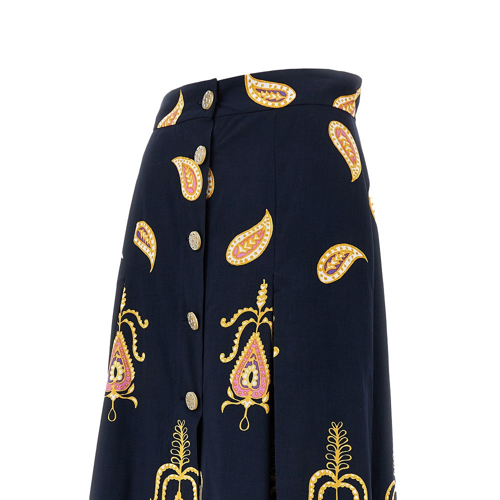 Maxi gonna in mussola Voyage Imaginaire