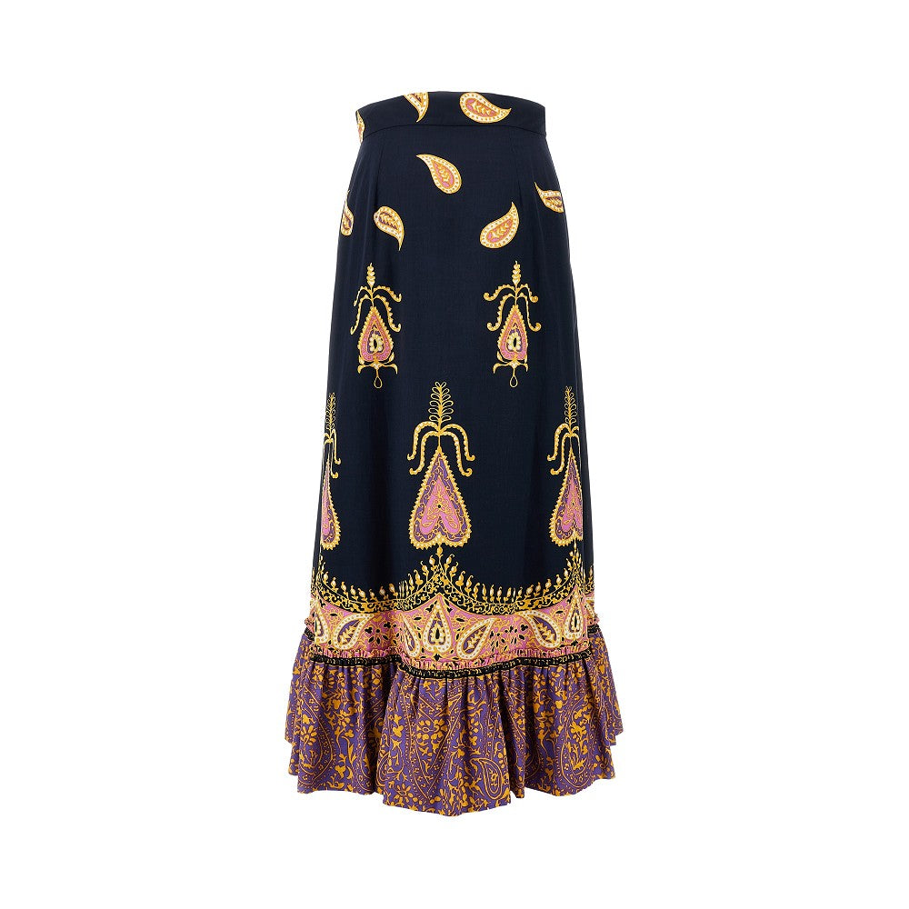 Maxi gonna in mussola Voyage Imaginaire