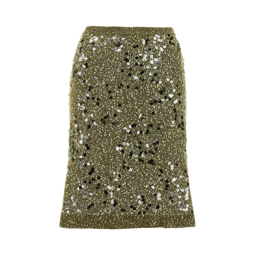 Sequinned knitted skirt