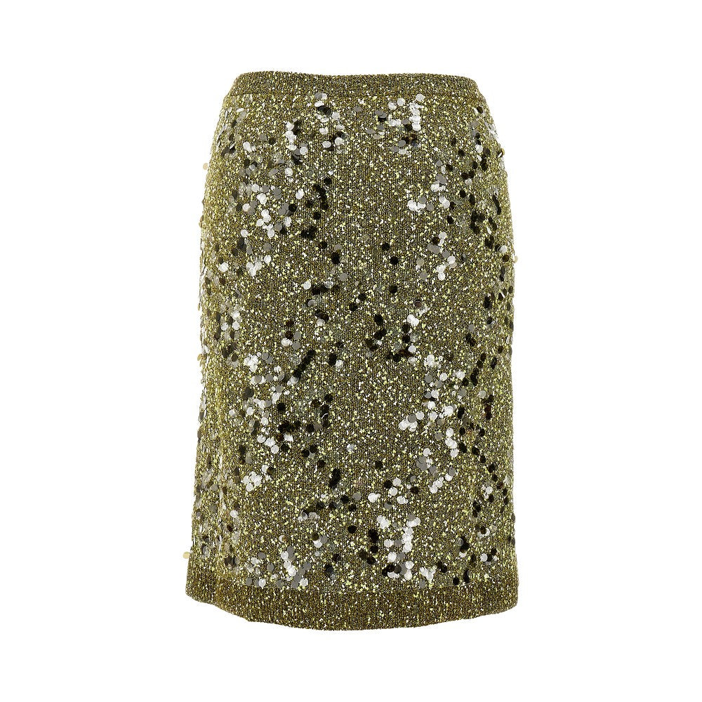 Sequinned knitted skirt