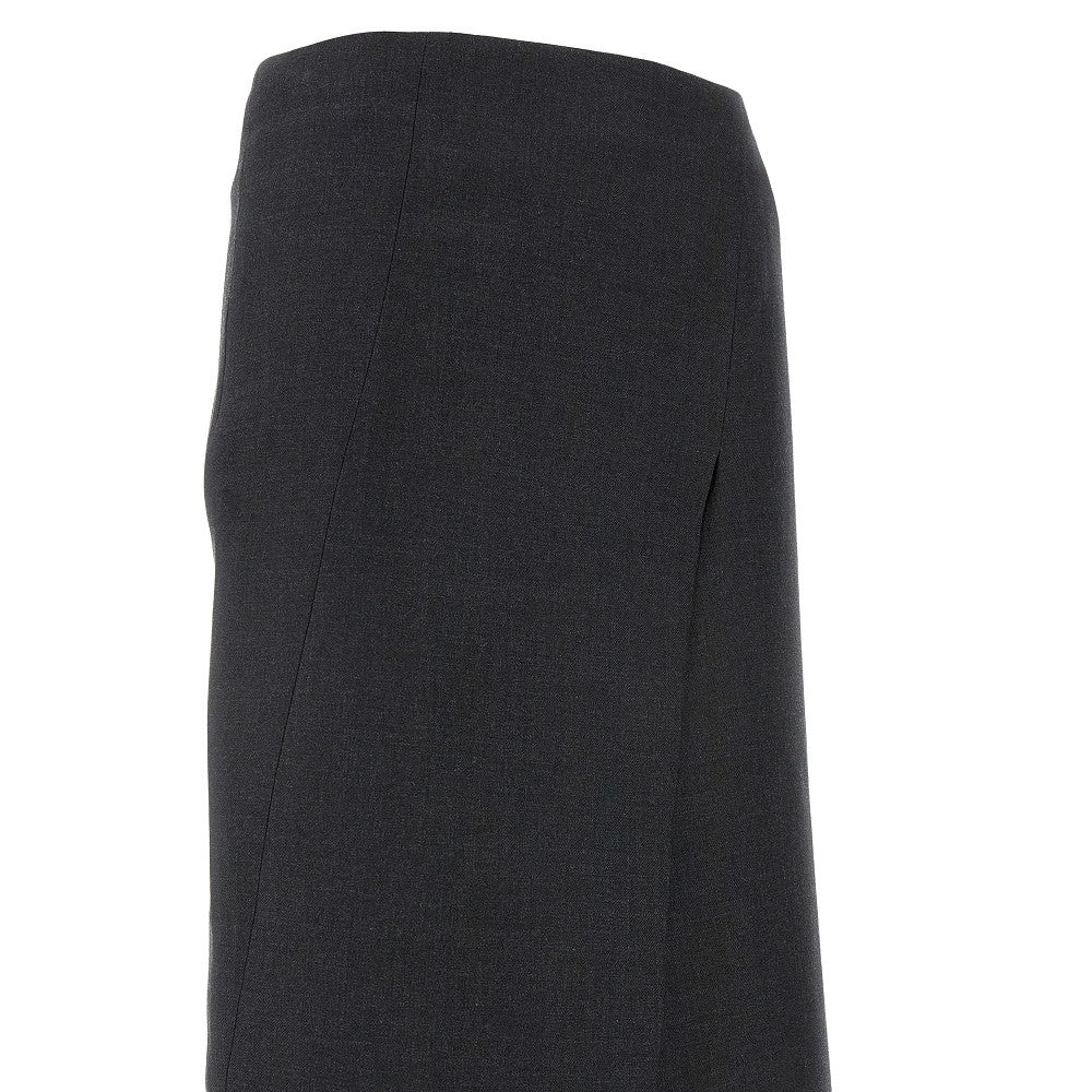 Wool midi skirt with split