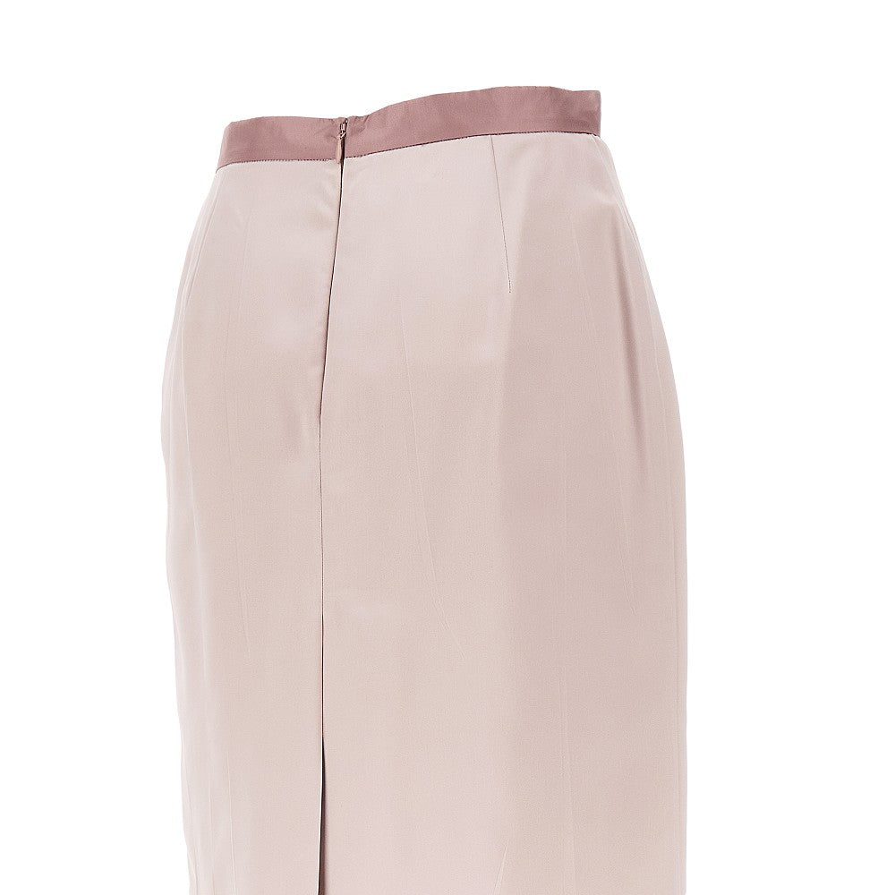 Gonna midi in raso con fiocco