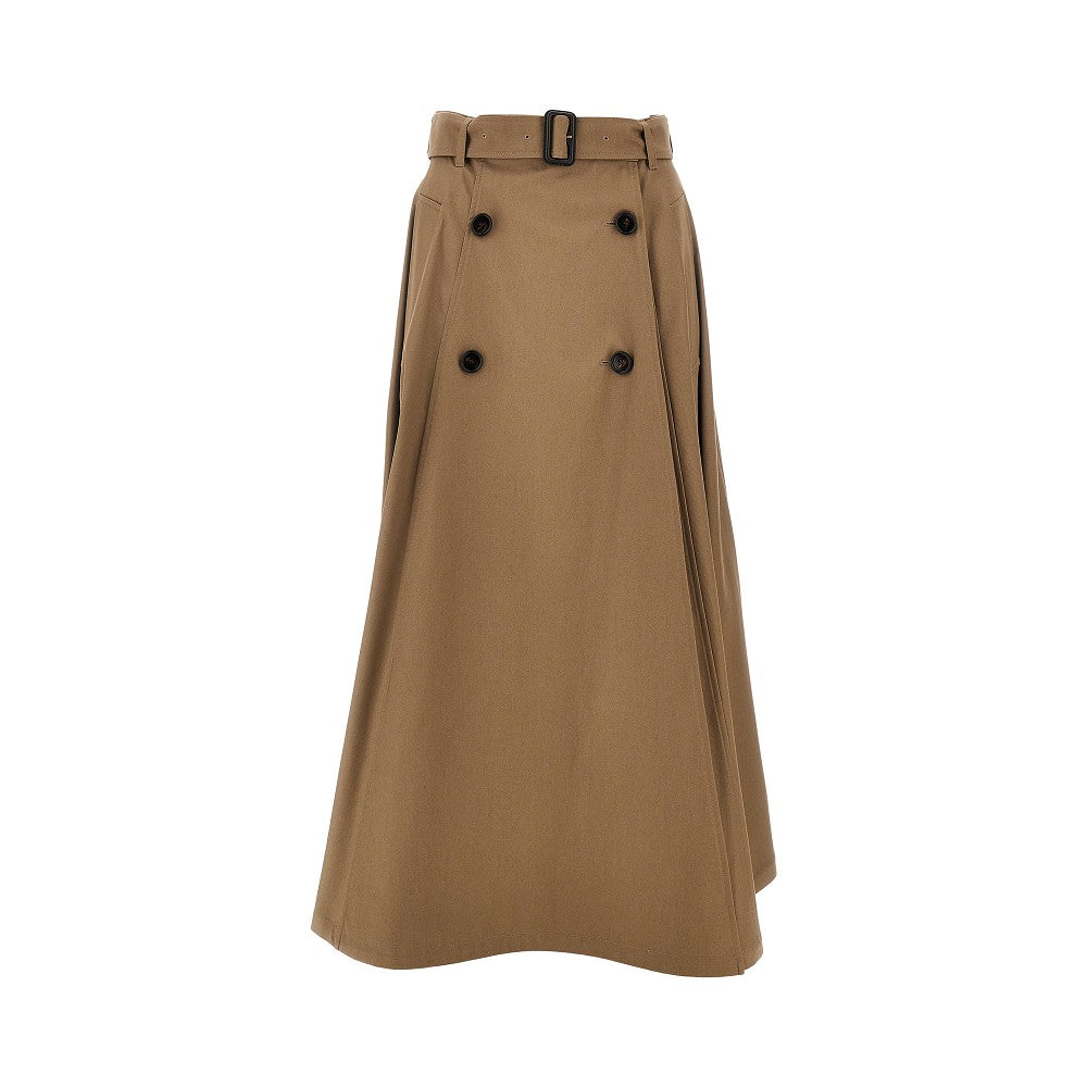 Gabardine midi trench coat