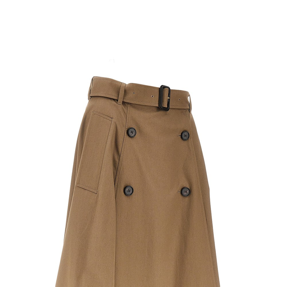 Gabardine midi trench coat