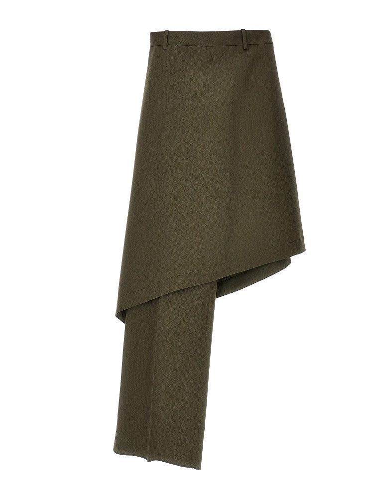 Gonna pantalone asimmetrica in lana
