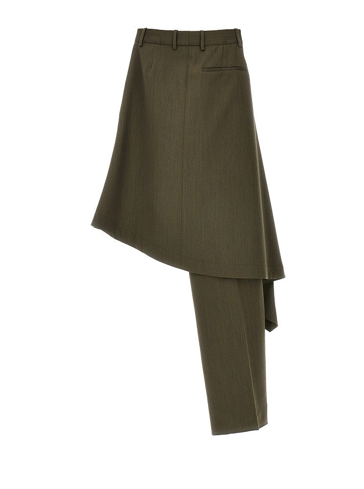 Gonna pantalone asimmetrica in lana