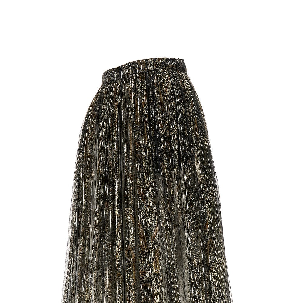 Paisley silk maxi skirt
