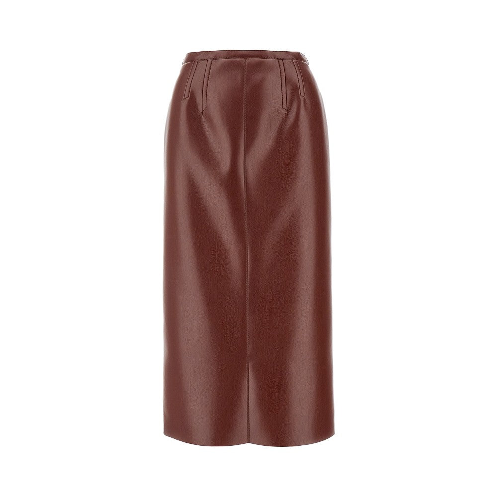 Faux nappa leather pencil skirt