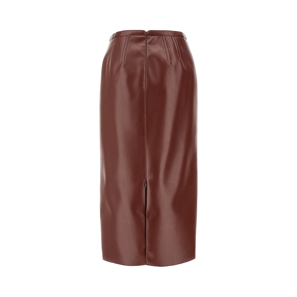 Faux nappa leather pencil skirt
