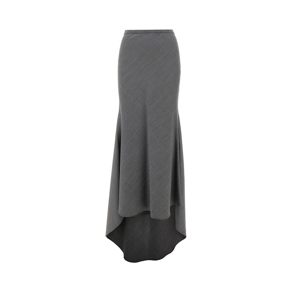 Wool-blend long skirt